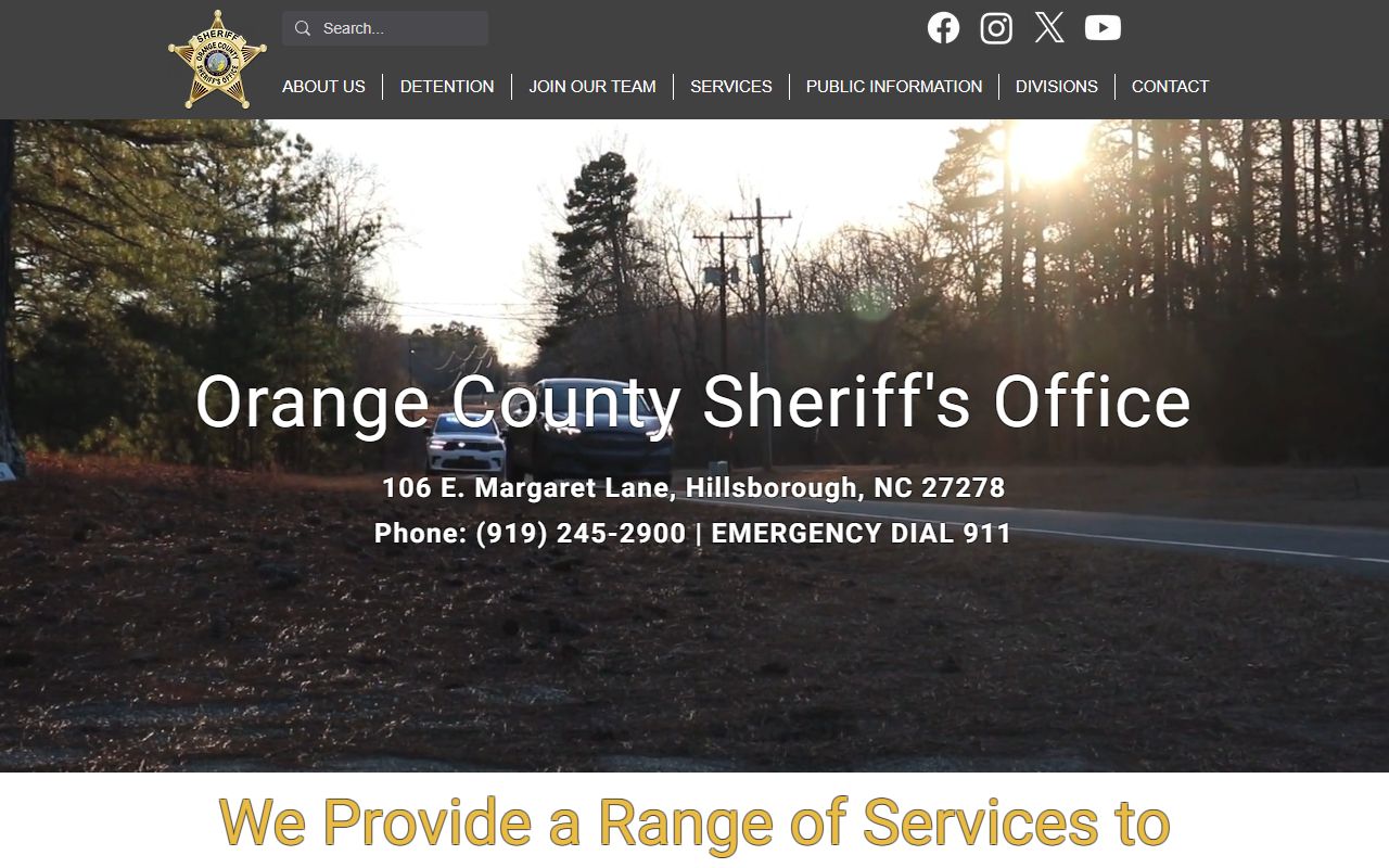 Carrboro phone directory Orange County Sheriff's Office public information