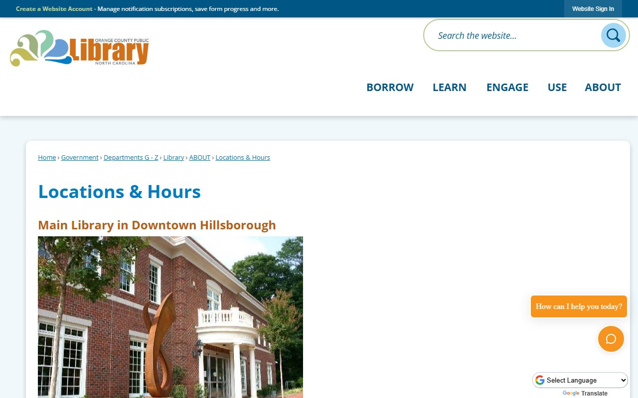 Carrboro phone directory Orange County library locations